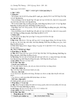 Giáo án Toán 7 (Kết nối tri thức) - Tiết 7: Bài tập cuối chương X - Năm học 2023-2024 - Dương Thị Phượng