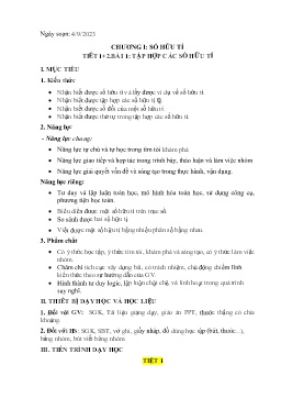 Giáo án Toán 7 (Kết nối tri thức) - Tuần 1 - Năm học 2023-2024