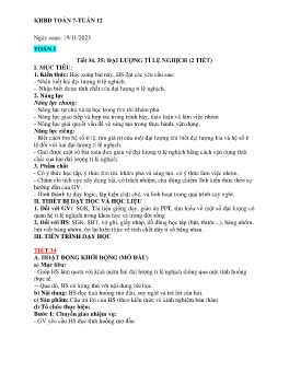 Giáo án Toán 7 (Kết nối tri thức) - Tuần 12 - Năm học 2023-2024