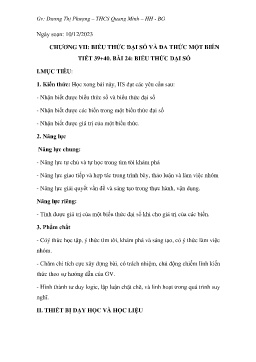 Giáo án Toán 7 (Kết nối tri thức) - Tuần 15+16 - Năm học 2023-2024 - Dương Thị Phượng