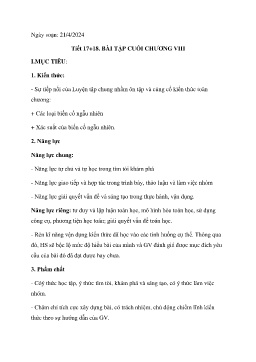 Giáo án Toán 7 (Kết nối tri thức) - Tuần 17+18: Bài tập cuối chương VIII - Năm học 2023-2024