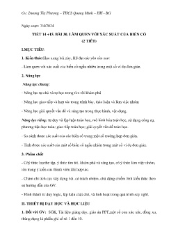 Giáo án Toán 7 (Kết nối tri thức) - Tuần 32+33 - Năm học 2023-2024 - Dương Thị Phượng