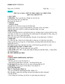 Giáo án Toán 7 (Kết nối tri thức) - Tuần 4 - Năm học 2023-2024