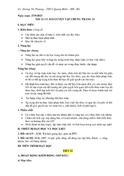 Giáo án Toán 7 (Kết nối tri thức) - Tuần 5 - Năm học 2023-2024 - Dương Thị Phượng