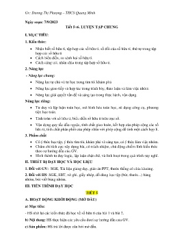 Giáo án Toán 7 - Tiết 5+6: Luyện tập chung - Năm học 2023-2024 - Dương Thị Phượng