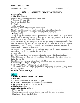 Giáo án Toán 7 - Tuần 5 - Năm học 2023-2024