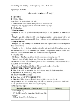 Giáo án Toán 8 (Kết nối tri thức) - Bài 13: Hình chữ nhật - Năm học 2023-2024 - Dương Thị Phượng