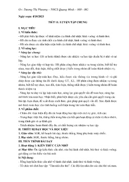 Giáo án Toán 8 (Kết nối tri thức) - Tiết 11: Luyện tập chung - Năm học 2023-2024 - Dương Thị Phượng