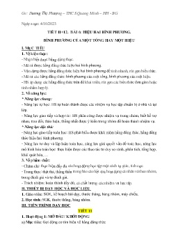 Giáo án Toán 8 (Kết nối tri thức) - Tiết 11+12, Bài 6: Hiệu hai bình phương. Bình phương của 1 tổng hay 1 hiệu - Năm học 2023-2024 - Dương Thị Phượng