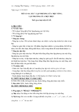 Giáo án Toán 8 (Kết nối tri thức) - Tiết 13+14, Bài 7: Lập phương của 1 tổng. Lập phương của 1 hiệu - Năm học 2023-2024 - Dương Thị Phượng