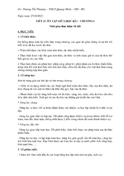 Giáo án Toán 8 (Kết nối tri thức) - Tiết 15: Ôn tập giữa học kì I. Chương I - Năm học 2023-2024 - Dương Thị Phượng