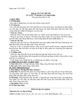 Giáo án Toán 8 (Kết nối tri thức) - Tiết 16: Tiết 16: Ôn tập chủ đề Tứ giác và định lý Pythagore - Năm học 2023-2024