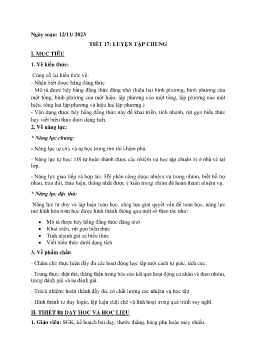 Giáo án Toán 8 (Kết nối tri thức) - Tiết 17: Luyện tập chung - Năm học 2023-2024 - Dương Thị Phượng