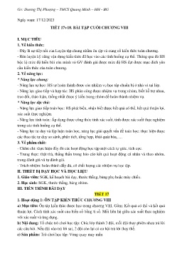 Giáo án Toán 8 (Kết nối tri thức) - Tiết 17+18: Bài tập cuối chương VIII - Năm học 2023-2024 - Dương Thị Phượng