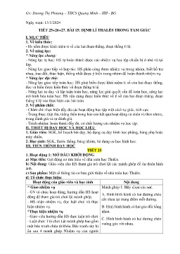 Giáo án Toán 8 (Kết nối tri thức) - Tiết 25-27, Bài 15: Định lí thalès trong tam giác - Năm học 2023-2024 - Dương Thị Phượng