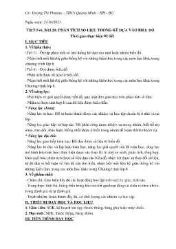 Giáo án Toán 8 (Kết nối tri thức) - Tiết 5+6, Bài 20: Phân tích số liệu thống kê dựa vào biểu đồ - Năm học 2023-2024 - Dương Thị Phượng