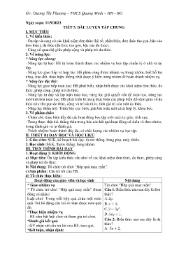 Giáo án Toán 8 (Kết nối tri thức) - Tuần 3 - Năm học 2023-2024 - Dương Thị Phượng
