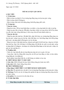 Giáo án Toán 8 (Kết nối tri thức) - Tuần 31 - Năm học 2023-2024 - Dương Thị Phượng