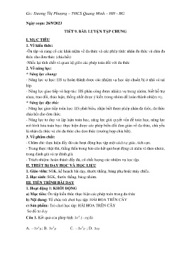 Giáo án Toán 8 (Kết nối tri thức) - Tuần 5 - Năm học 2023-2024 - Dương Thị Phượng