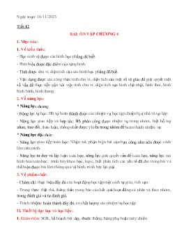 Giáo án Toán 8 - Tiết 12: Ôn tập chương 4 - Năm học 2023-2024