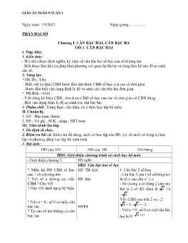 Giáo án Toán 9 - Tuần 1 - Năm học 2023-2024