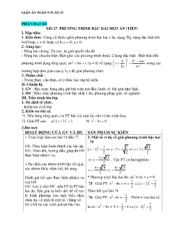 Giáo án Toán 9 - Tuần 15 - Năm học 2023-2024