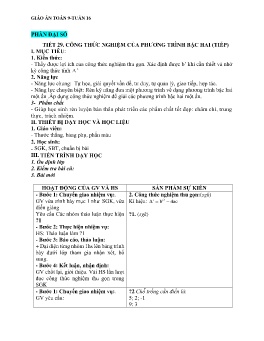 Giáo án Toán 9 - Tuần 16 - Năm học 2023-2024