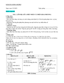 Giáo án Toán 9 - Tuần 2 - Năm học 2023-2024