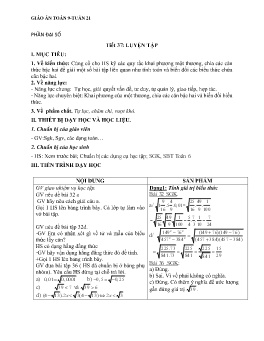 Giáo án Toán 9 - Tuần 21