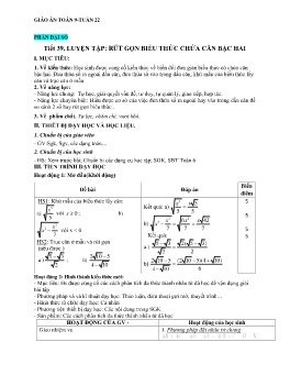 Giáo án Toán 9 - Tuần 22 - Năm học 2023-2024