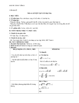 Giáo án Toán 9 - Tuần 23 - Năm học 2023-2024