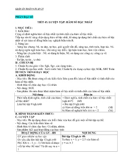 Giáo án Toán 9 - Tuần 25