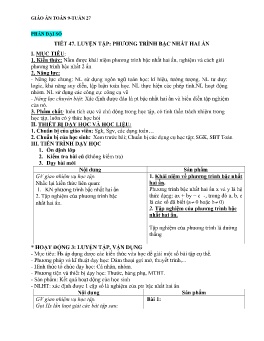 Giáo án Toán 9 - Tuần 27