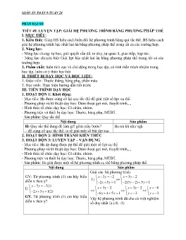 Giáo án Toán 9 - Tuần 28