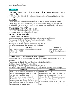 Giáo án Toán 9 - Tuần 29