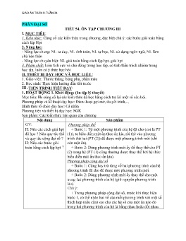 Giáo án Toán 9 - Tuần 31