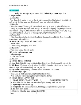 Giáo án Toán 9 - Tuần 32