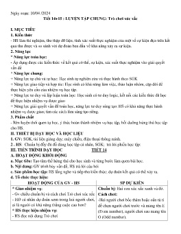 Giáo án Toán Lớp 6 (Kết nối tri thức) - Tiết 14+15: Luyện tập chung Trò chơi xúc xắc - Năm học 2023-2024