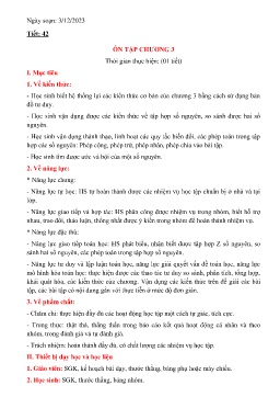 Giáo án Toán Lớp 6 (Kết nối tri thức) - Tiết 42: Ôn tập chương 3 - Năm học 2023-2024