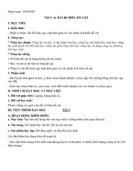 Giáo án Toán Lớp 6 (Kết nối tri thức) - Tiết 5+6, Bài 40: Biểu đồ cột - Năm học 2023-2024