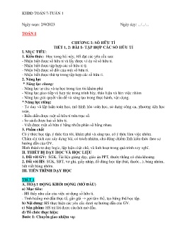 Giáo án Toán Lớp 7 (Kết nối tri thức) - Tuần 1 - Năm học 2023-2024