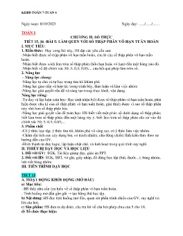 Giáo án Toán Lớp 7 (Kết nối tri thức) - Tuần 6 - Năm học 2023-2024