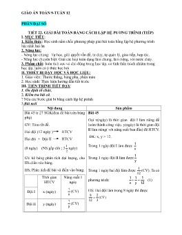 Giáo án Toán Lớp 9 - Tuần 12