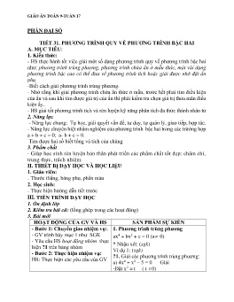Giáo án Toán Lớp 9 - Tuần 17