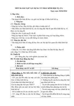Giáo án Vật lí 9 - Tiết 54+55: Bài tập vận dụng về thấu kính hội tụ (Tiết 1+2) - Năm học 2023-2024