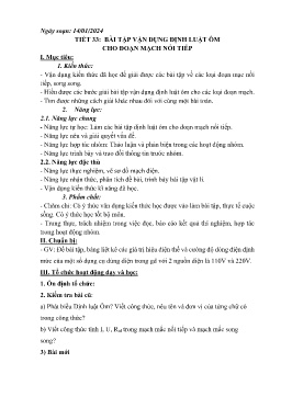 Giáo án Vật lí 9 - Tuần 20 - Năm học 2023-2024