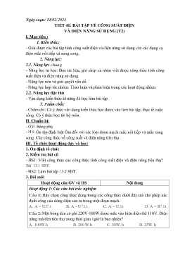Giáo án Vật lí 9 - Tuần 25 - Năm học 2023-2024