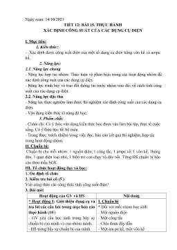 Giáo án Vật lí 9 - Tuần 7 - Năm học 2023-2024