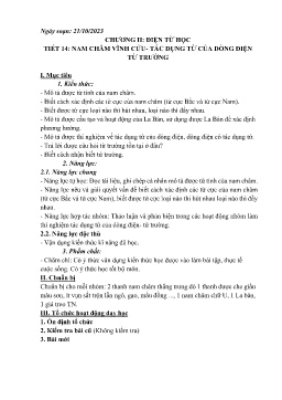 Giáo án Vật lí 9 - Tuần 8, Chương II: Điện từ học - Năm học 2023-2024